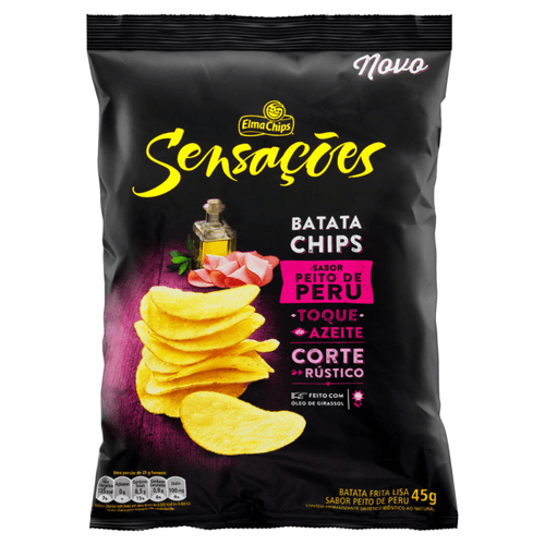 Batata Frita Lisa Peito de Peru Elma Chips Sensações Pacote 45g