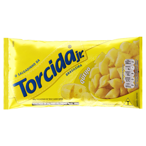 Salgadinho de Trigo Queijo Torcida Jr. Pacote 45g