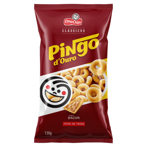 Salgadinho de Trigo Bacon Elma Chips Pingo d'Ouro Clássicos Pacote 130g