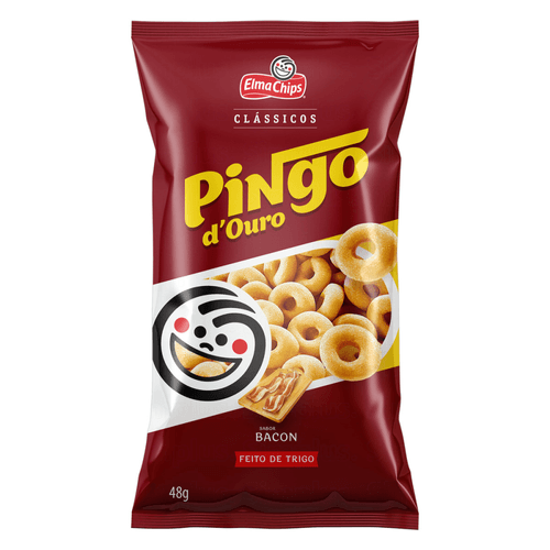 Salgadinho de Trigo Bacon Elma Chips Pingo d'Ouro Clássicos Pacote 48g