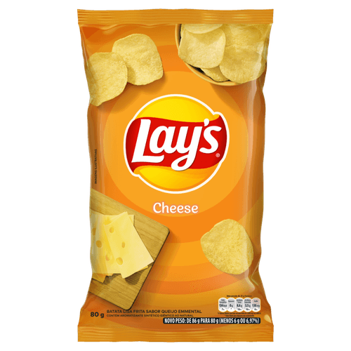 Batata Frita Lisa Cheese Queijo Emmental Lay's Pacote 80g