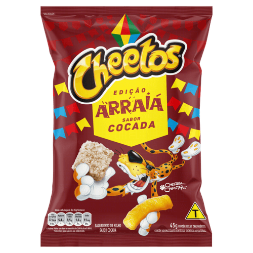 Salgadinho de Milho Cocada Cheetos Pacote 45g Edição Especial Arraiá