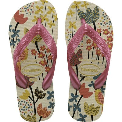 Sandalias-Havaianas--Kids-Flores-Bege-palha-01-par---33-34