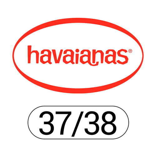 Sandálias Havaianas Aloha  Branco e Preta 1 par - 37/38