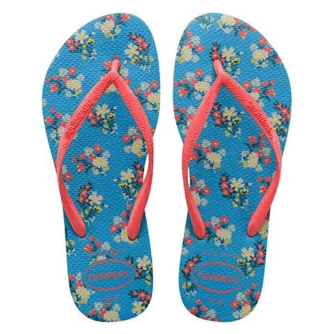 Sandália Havaianas Slim Romance Azul Turquesa Nº 39/40 Par