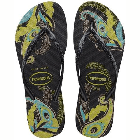 Sandália Havaianas Slim Organic Preto com Cinza Nº 37 e 38 Par