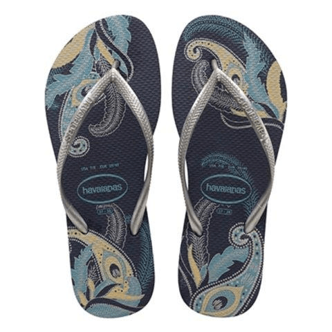 Sandália Havaianas Slim Organic Preto com Marinho Nº 37/38 Par