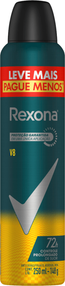 Antitranspirante Aerossol V8 72h Rexona Men 250ml Spray Leve Mais Pague Menos