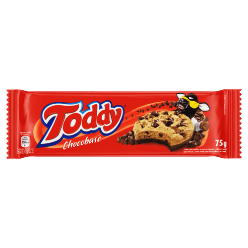 Biscoito Cookie Toddy Baunilha Com Gotas De Chocolate Cobertura Parcial De Chocolate Toddy Pacote 75g