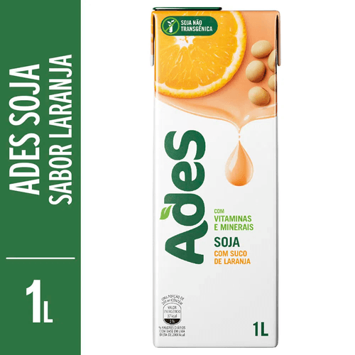 Bebida à Base de Soja de Laranja Ades Caixa 1l