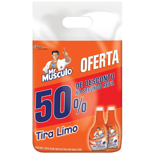 Kit Limpador Mr Músculo Banheiro Tira Limo Refil 500ml 2UN
