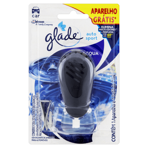 Odorizador de Ambiente Automotivo Acqua Glade Auto Sport Blister 7ml Grátis Aparelho