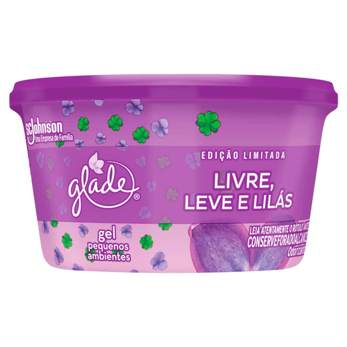 Odorizador de Ambiente Gel Livre, Leve e Lilás Glade Pote 70g Edição Limitada