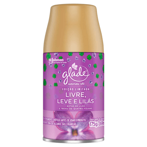 Refil Desodorizador de Ambiente GLADE Livre,Leve e Lilás 269ml Edição Limitada