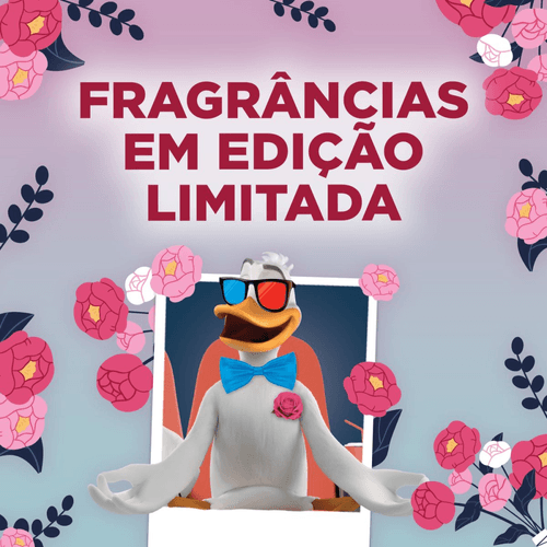 Desinfetante para Uso Geral Bouquet de Flores Pato Limpeza Profunda Primeiro Amor Squeeze 750ml Edição Limitada