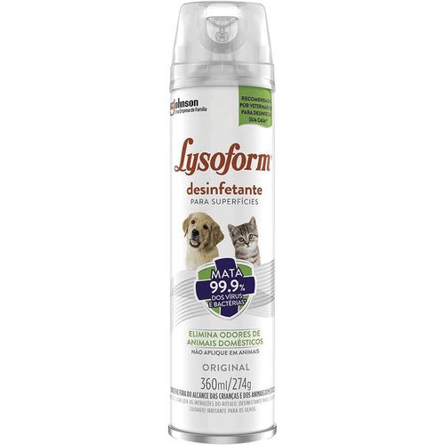 Desinfetante para Uso Geral para Superfícies Original Lysoform Frasco 360ml Spray