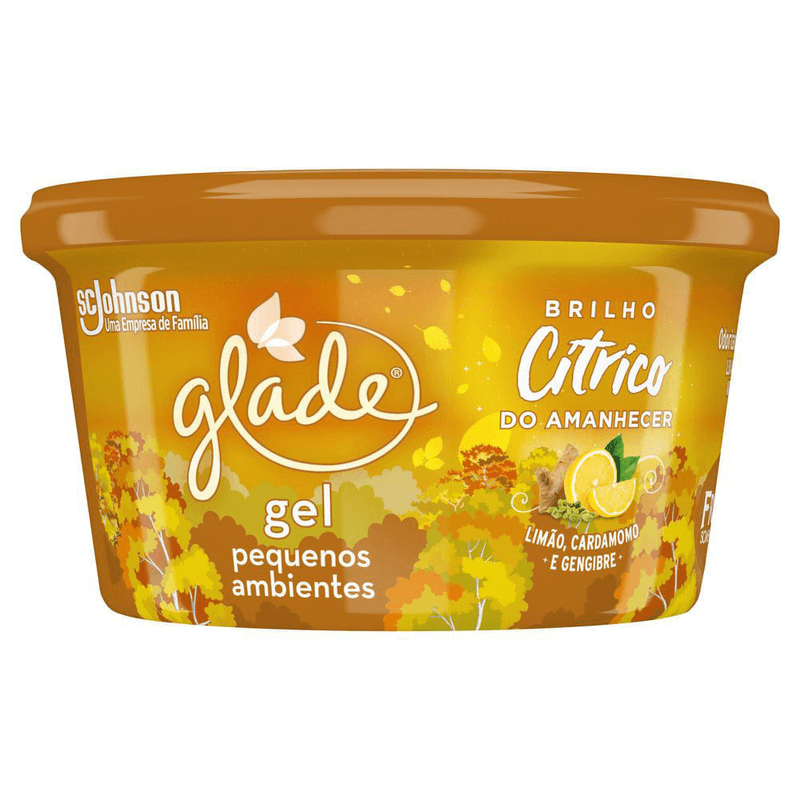 Odorizador-de-Ambiente-em-Gel-Brilho-Citrico-do-Amanhecer-Limao-Cardamomo-e-Gengibre-Frozen-II-Glade-Pote-70g