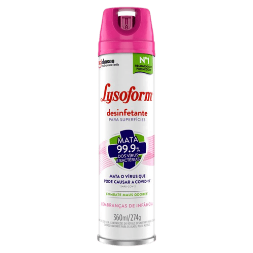 Desinfetante para Uso Geral Aerossol para Superfícies Lembranças de Infância Lysoform Frasco 360ml Spray