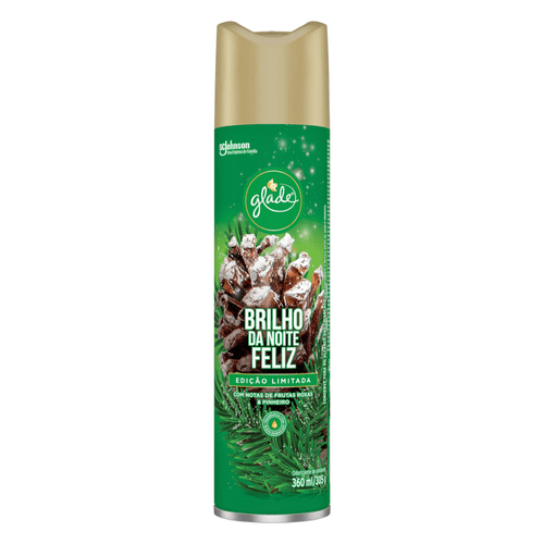 Odorizador de Ambiente Brilho da Noite Feliz com Notas de Frutas Roxas & Pinheiro Glade Frasco 360ml Spray Edição Limitada