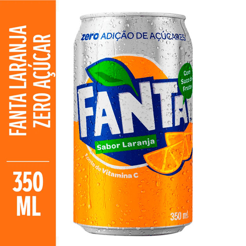 Refrigerante Laranja Zero Adição De Açúcar Fanta Lata 350ml