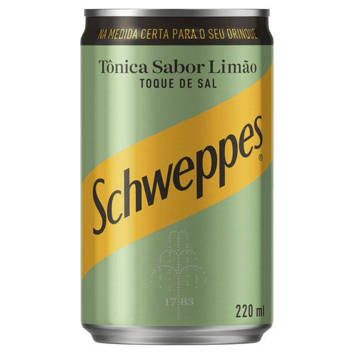 Água Tônica Sabor Limão com Toque de Sal Schweppes 220ml