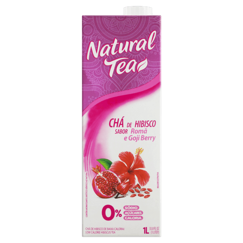 Chá Hibisco, Romã e Goji Berry Zero Sódio Zero Açúcar Natural Tea Caixa 1l