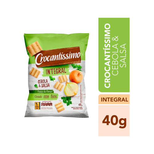 Snack de Trigo Assado Integral Cebola & Salsa Crocantíssimo Pacote 40g
