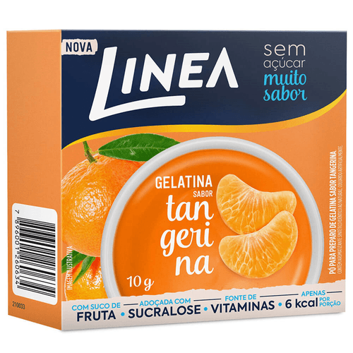 Preparo de Gelatina em Pó Tangerina Zero Açúcar Linea Caixa 10g