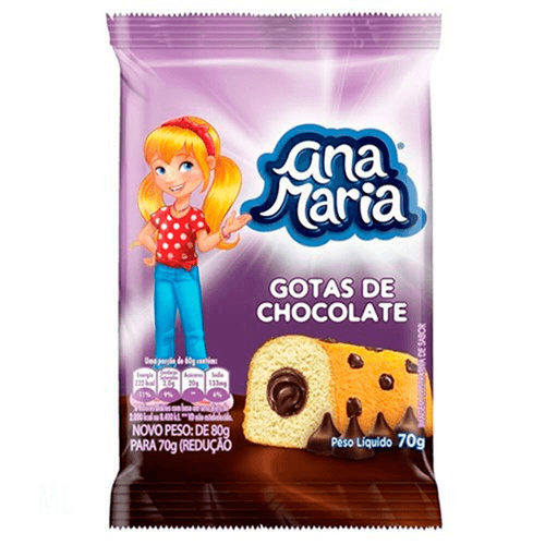 Bolinho Ana Maria Recheado com Chocolate Duplo 80 g
