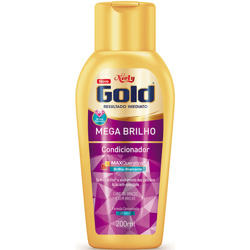 Condicionador Niely Gold Mega Brilho Frasco 200ml
