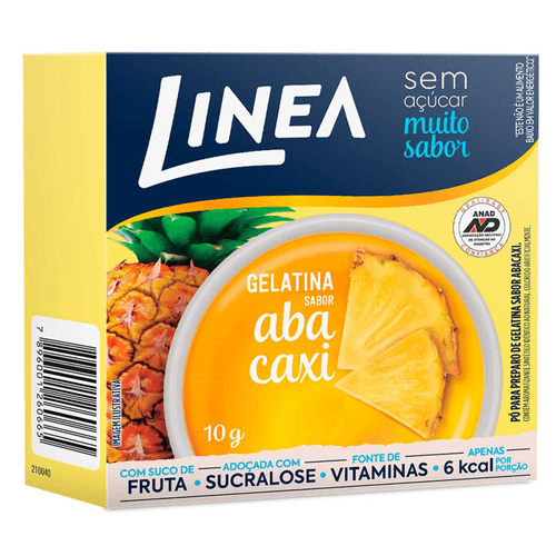 Gelatina Linea em Pó Zero de Abacaxi Caixa 10 g