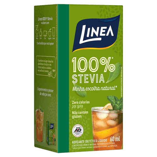 Adoçante Dietético Líquido Stevia 100% Linea Caixa 60ml