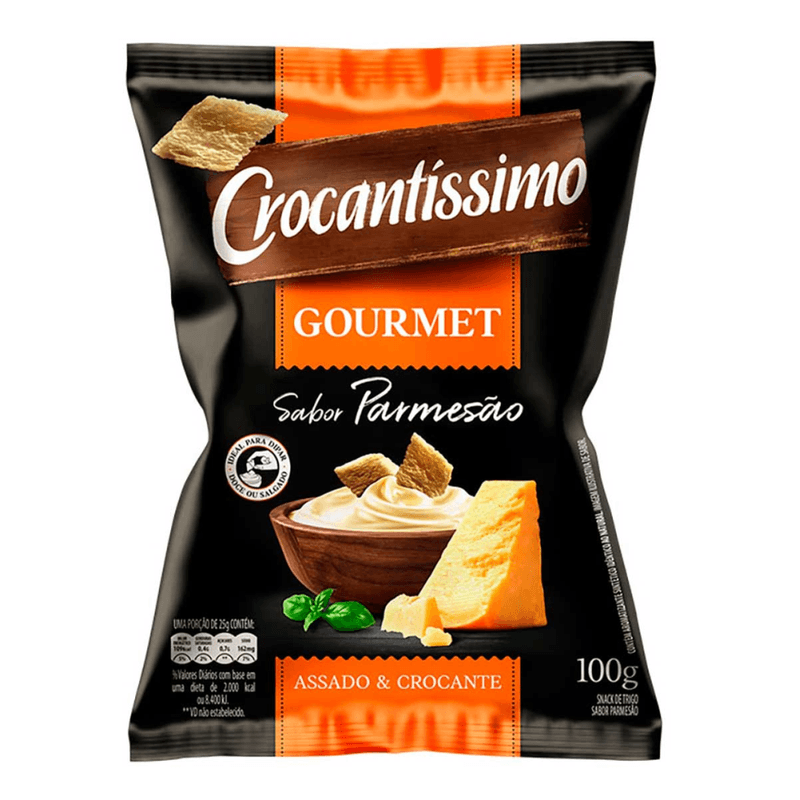 Snack-de-Trigo-Assado---Crocante-Parmesao-Reggiano-Crocantissimo-Gourmet-Pacote-100g