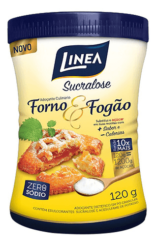 Adoçante Em Pó Sucralose Culinário Zero Sódio Linea Forno &amp; Fogão Pote 120g