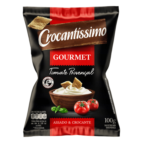 Snack de Trigo Assado & Crocante Tomate Provençal Crocantíssimo Gourmet Pacote 100g