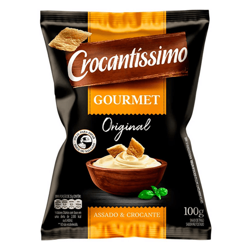 Snack de Trigo Assado & Crocante Original Pão Tostado Crocantíssimo Gourmet Pacote 100g