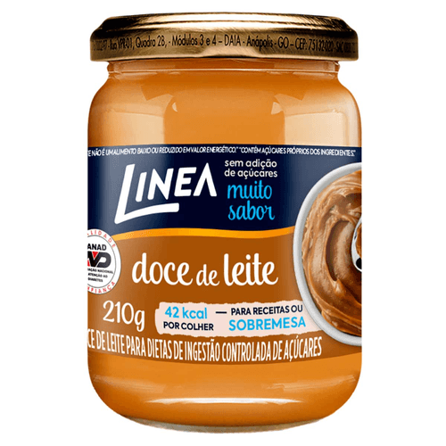 Doce de Leite sem Adição de Açúcar para Dietas de Ingestão Controlada de Açúcares Linea Vidro 210g