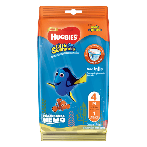 Fralda Huggies Little Swimmers Mar e Piscina Tamanho M com 1 Tira