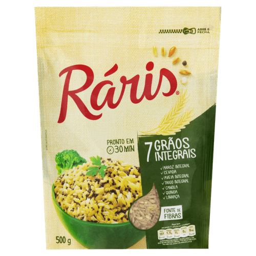 Arroz Integral 7 Grãos Ráris Pouch 500g