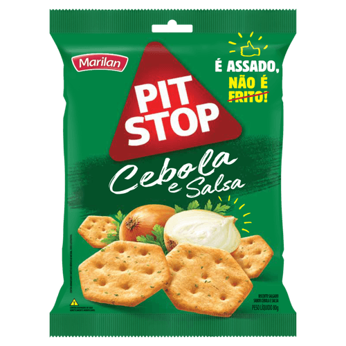 Biscoito Salgado Cebola e Salsa Marilan Pit Stop Pacote 80g