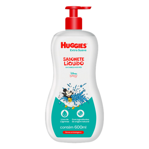 Sabonete Infantil Líquido Da Cabeça Aos Pés Extra Suave Disney Baby Huggies Frasco 600ml