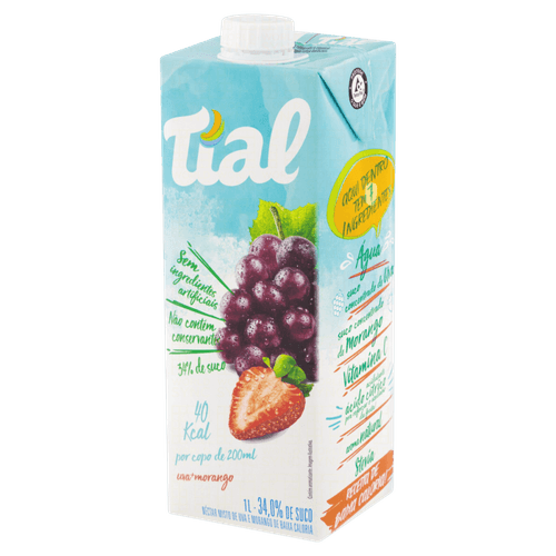 Néctar Misto de Uva e Morango Tial Caixa 1l