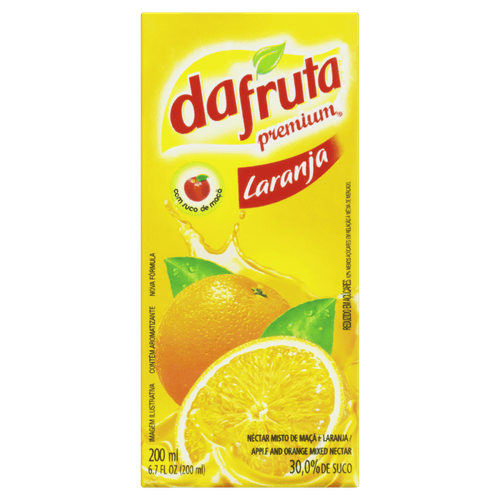 Néctar Misto de Laranja com Suco de Maçã Dafruta Premium Caixa 200ml