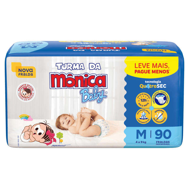 Fralda-Descartavel-Turma-da-Monica-Baby-M-4-a-9kg-Pacote-90-Unidades-Leve-Mais-Pague-Menos