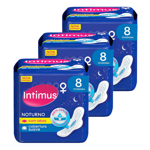 Absorvente Higiênico com Abas Suave Intimus Noturno Pacote 8 Unidades