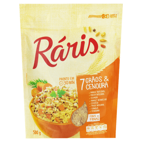 Arroz 7 Grãos &amp; Cenoura Ráris Pouch 500g