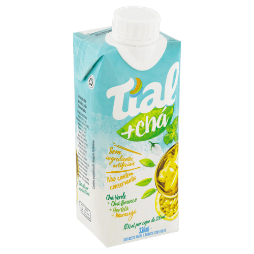Chá Misto Verde, Hortelã, Branco com Maracujá Tial +Chá Caixa 330ml