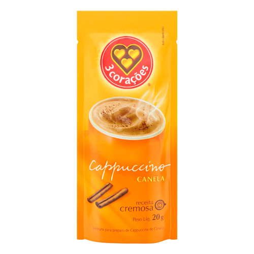 Cappuccino 3 Corações Canela Sachê 20g