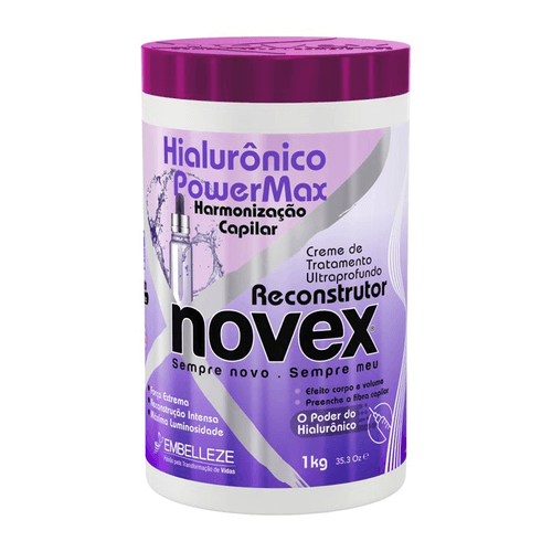 Creme de Tratamento Novex Hialurônico PowerMax Harmonização Capilar Pote 1Kg