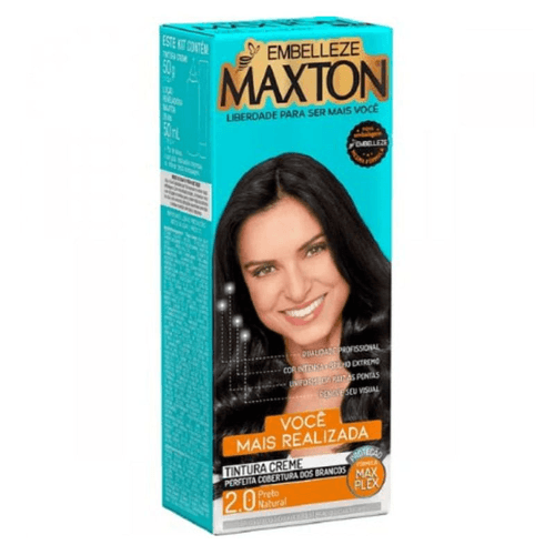 Tintura Permanente Maxton Kit Prático Preto Natural 2.0